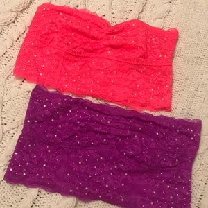 Pink & Purple VS studded bandeau tops